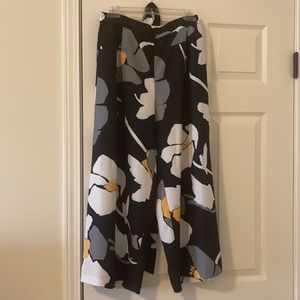 High waisted wide leg floral pants